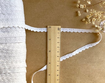 3.5M/5M/10M/15M Milk White Ivory Cotton Crochet Lace 8mm width