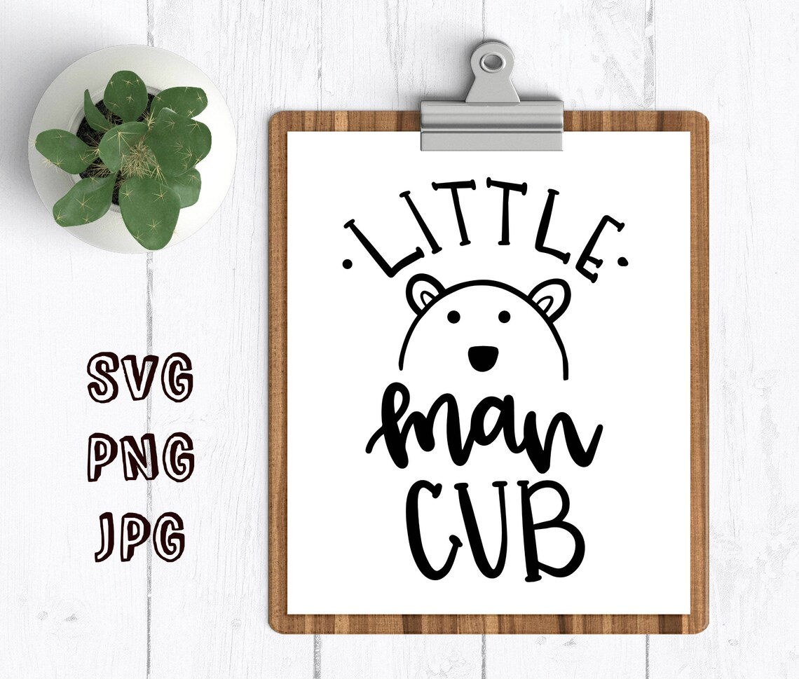 Download Little man cub bear svg cut file for cricut cut file for ...