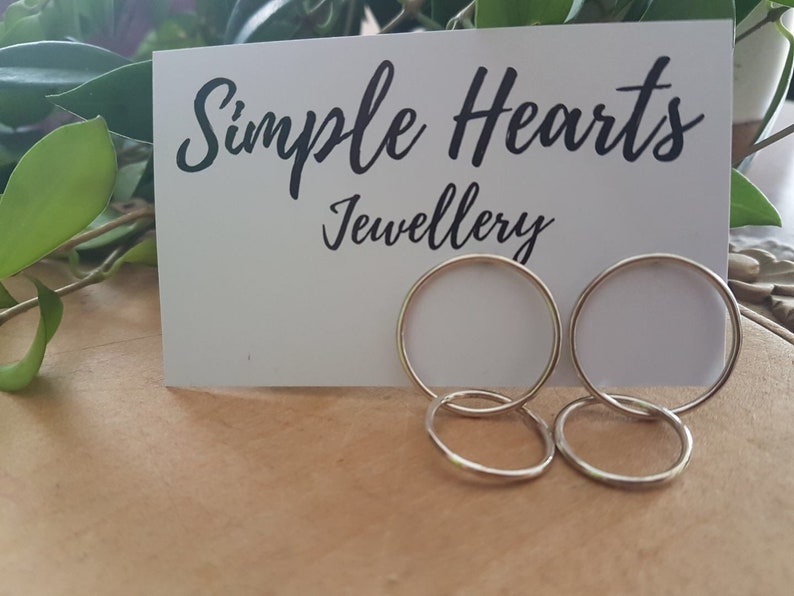 Sterling silver double hoop stud earrings