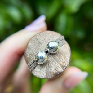 Handmade sterling silver large ball stud earrings