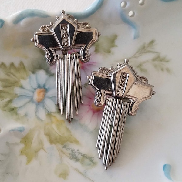 Vintage Dangle Drop Art Deco Coro Earrings — Incredible Find!