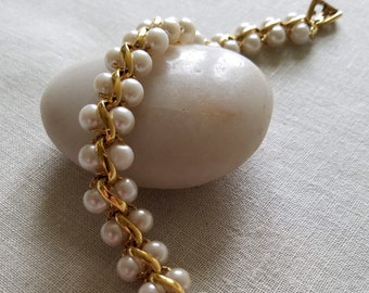 Vintage Napier Gold Tone Chain with Faux Pearls 29