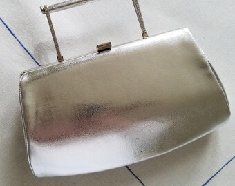 Hide Away Handle After Five * Made in the U.S.A. Vintage 1950s Purse Gold Lame/' Clutch Bag Lift Clasp Closure