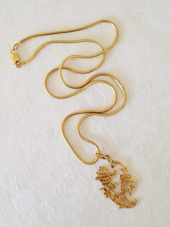 Vintage 14K Solid Gold Heavy Snake Chain Necklace… - image 6