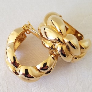 Vintage Les Bernard Chunky Gold-tone Clip-on Earrings image 9