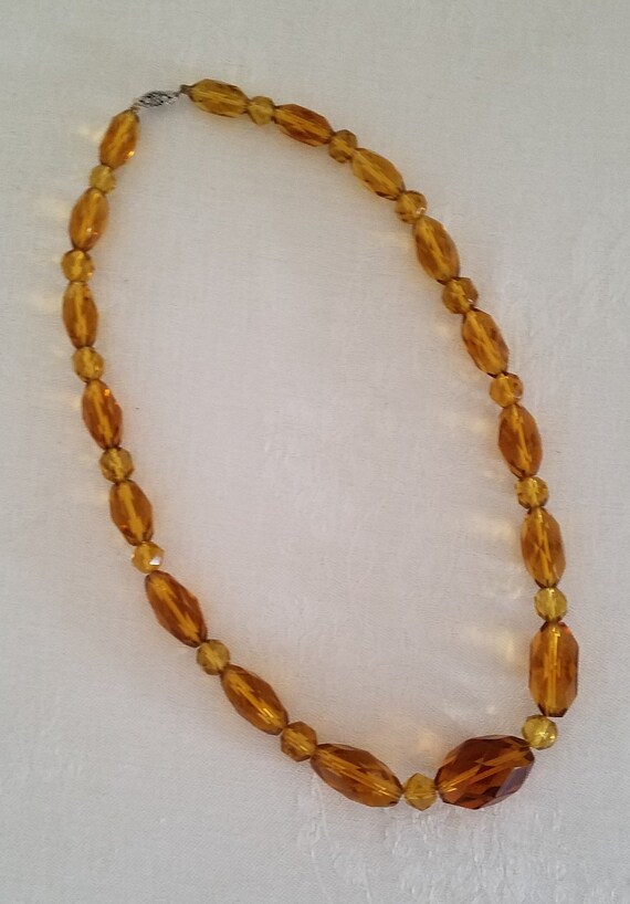 Vintage Faceted Honey Gold-Colored Glass Crystal … - image 10