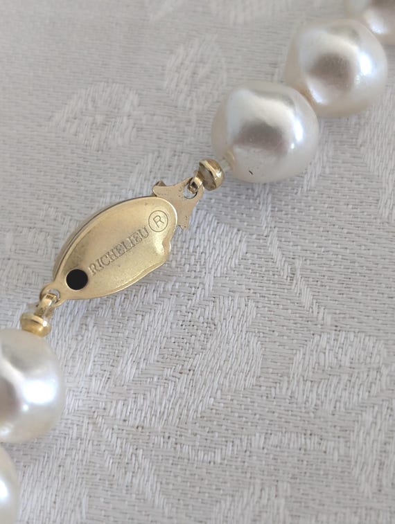 Vintage Signed Richelieu Chunky Faux Pearls with … - image 5