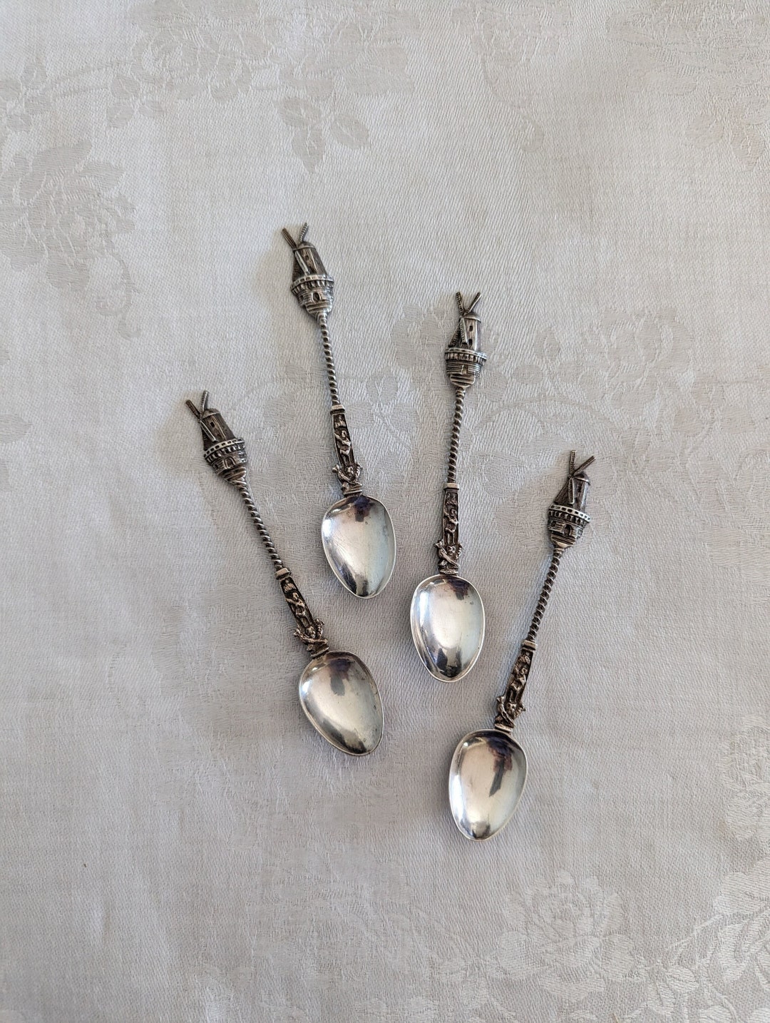 Vintage Set of 4 Silver Plate Windmill Demitasse Small Spoons This Set is Oneofakind Etsy