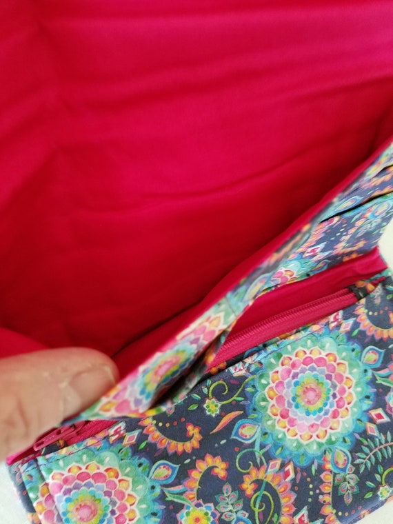 Groovy Handmade Cotton Wallet, New/Unused Old Sto… - image 5