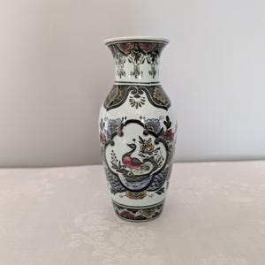 Vintage Villeroy & Boch Paon Vase, Hand-Painted Floral and Bird Theme