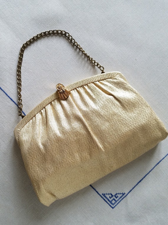 Gold Lame, Baby! Vintage Gold Lame Evening Bag, P… - image 4