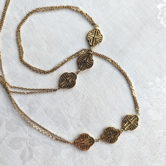Vintage Monet Elegant Double Strand Gold Chain Necklace Vintage Monet Gold Tone Double Chain Necklace - Etsy main image 2