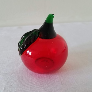 Vintage Handblown Art Glass Tomato, Fruits and Vegetables, Glass Sculpture
