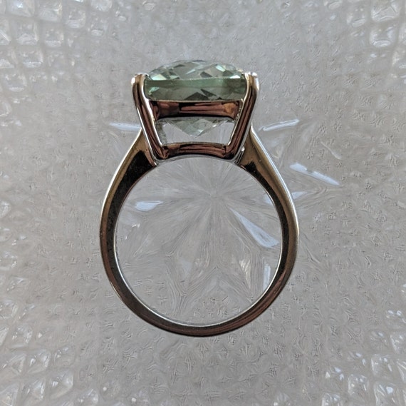 Vintage Sterling Silver and Large Faceted Green A… - image 4