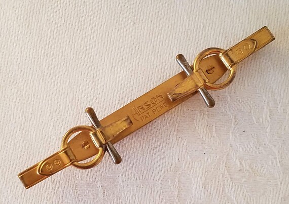 Vintage Stirrups Tie Clip, Tie Bar, Signed Anson - image 8