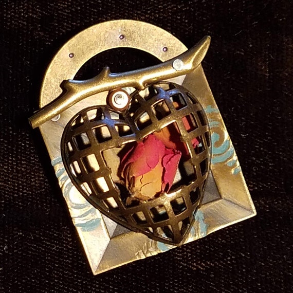 My Caged Heart Pin Brooch — Unique! - image 1