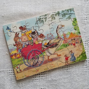 Vintage Victory Wood Jigsaw Puzzle, Animals Going to the Fair, 1950s
