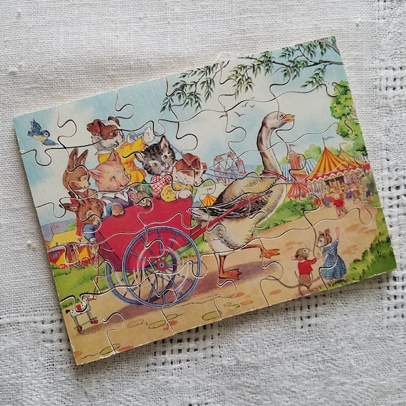 Vintage Victory Wood Jigsaw Puzzle, Animals Going to the Fair