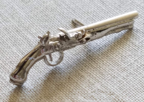 Vintage Swank Sterling Silver Rifle Tie Tack, Lap… - image 2