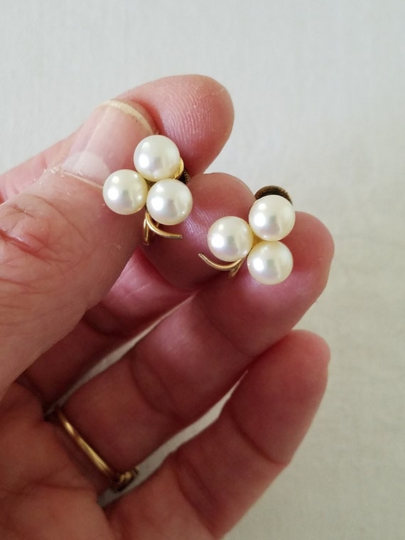 Vintage triple pearl earrings - Gem