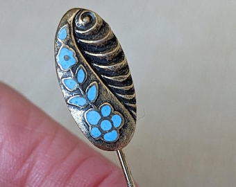 Vintage Stick Pin with Light Blue Floral Accent -- Lovely!