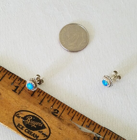 Vintage Sterling Silver and Blue Opal Handmade St… - image 6