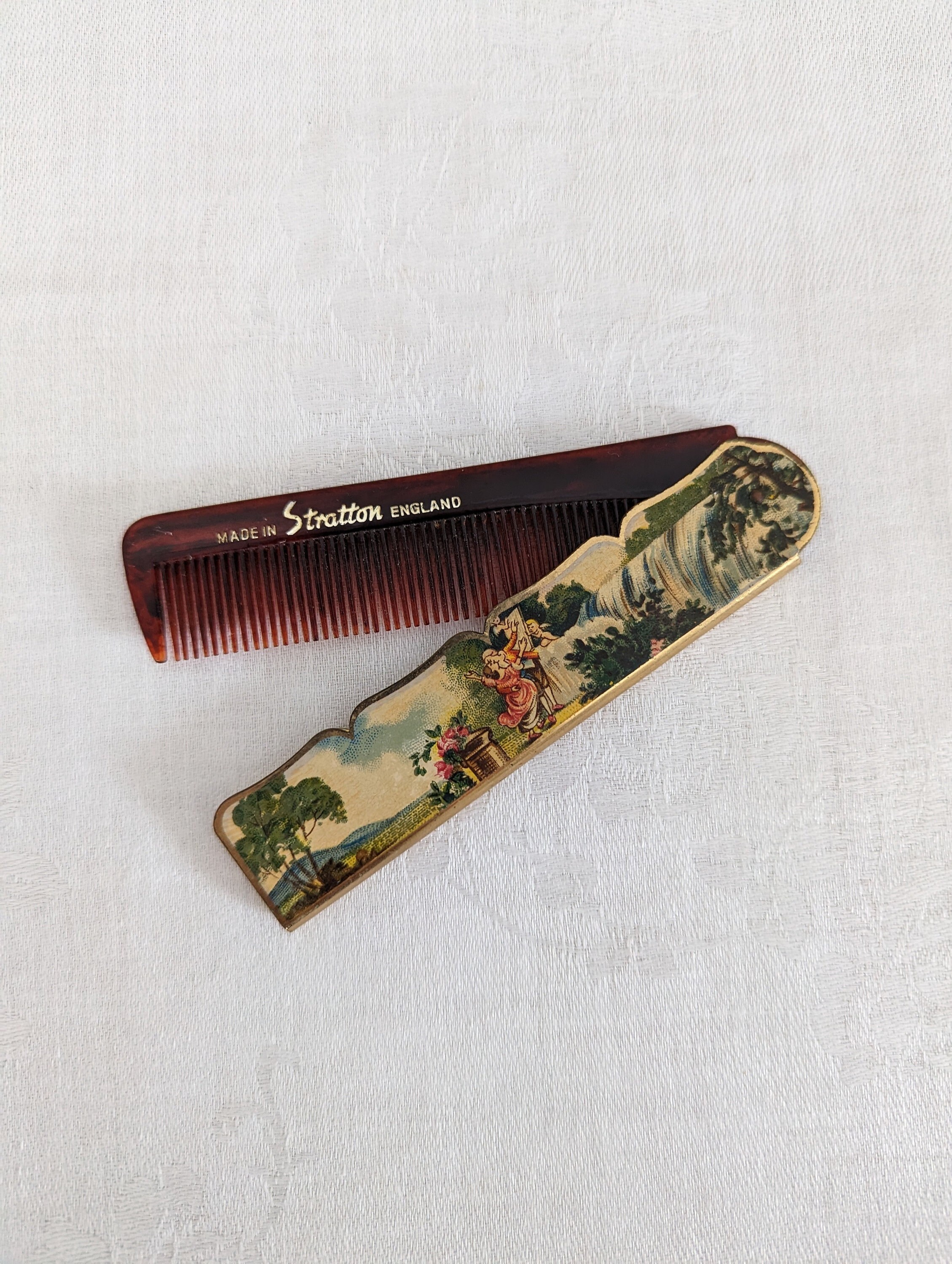 Vintage Stratton Folding Comb with Fantastic Pastoral Scene - Etsy ...