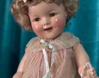 All Original Antique 1930’s Composition 21” Shirley Temple Doll by Ideal Company