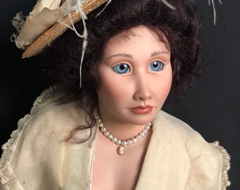 OOAK Collectible Porcelain 28” Doll “Georgia” by artist Amy Burgess
