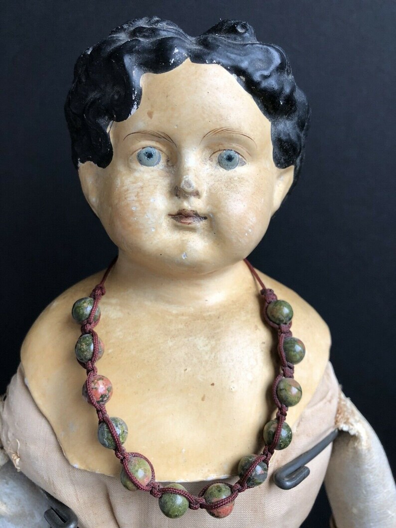 Antique All Original 21 Papier Mache Shoulder Head Doll Etsy