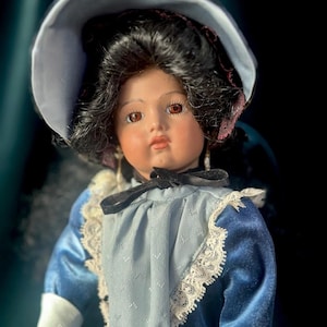 Vintage All Porcelain Reproduction of Antique French Bru Jne 13  Doll