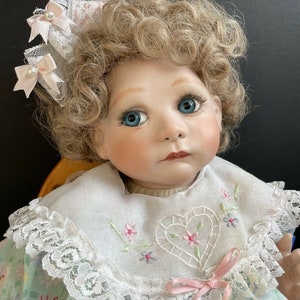 Collectible Handmade Artist Porcelain Girl Doll on Toilet LE 25