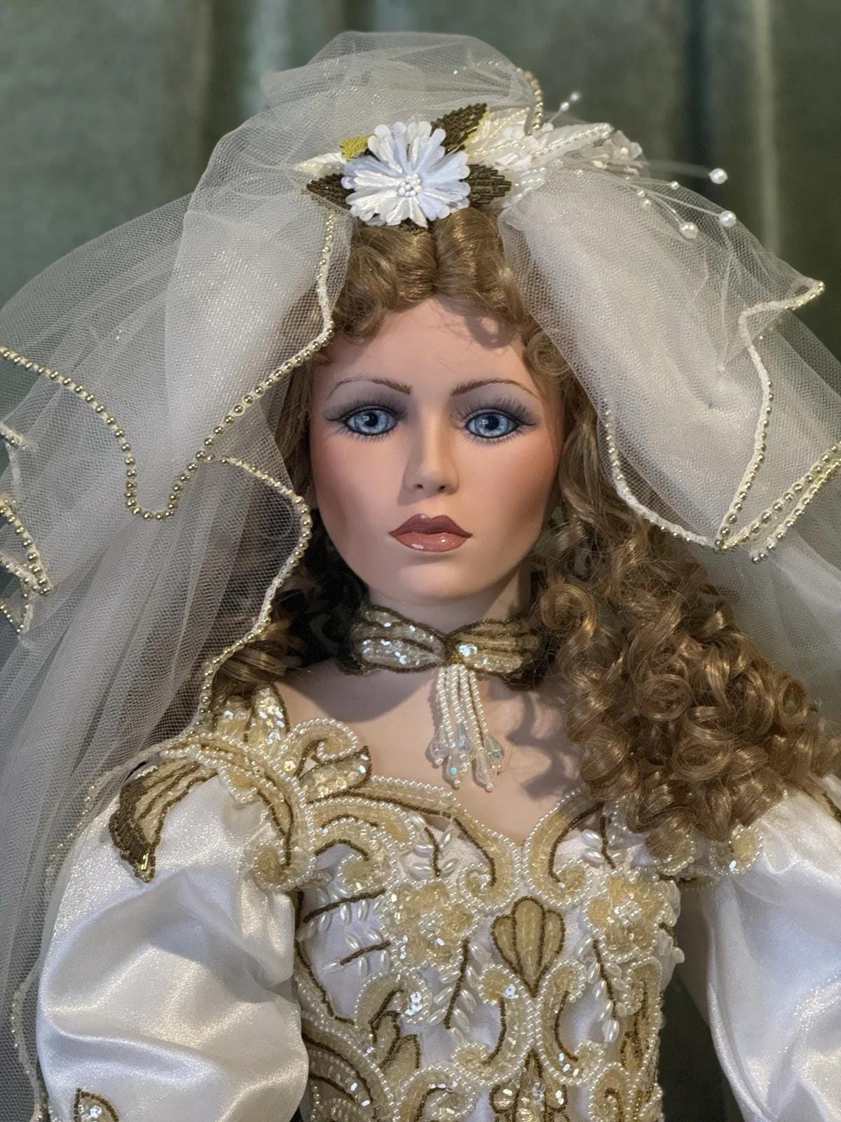 Collectible Large 42” Porcelain Doll “mariah ” by Rustie LE 2000