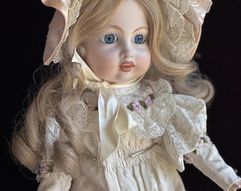フランス人形 PORCELAIN DOLLS Vintage Porcelain 16 Reproduction of Antique French Fashion Doll