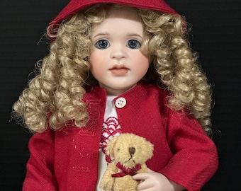 Wendy Lawton “Teddy And Me” 13” Porcelain Doll Box/Tag/COA Signed