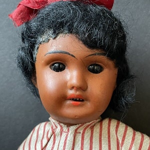 JOLI POUPON NOIR EN TERRE DE PIPE 1930 black old antique bisque doll 30 cm