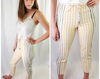 1960s pants vintage 60s striped retro capris