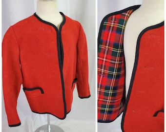 1960s blazer red vintage 60s English wool jacket