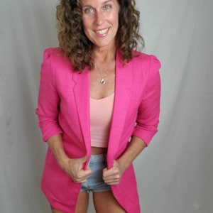 1980s blazer pink Geoffrey Ltd vintage 80s jacket