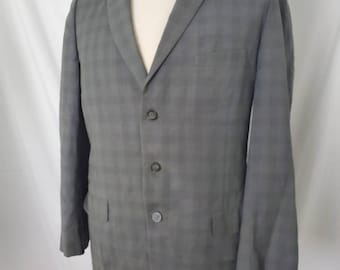 1960s blazer gray Buffalo plaid vintage Varsity Town  60s jacket