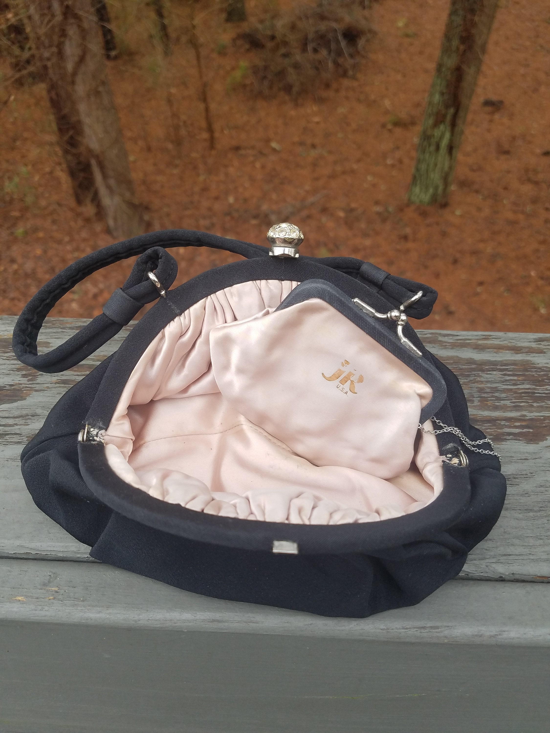 1950s Handbag Vintage 50s Black JR USA Evening Bag - Etsy