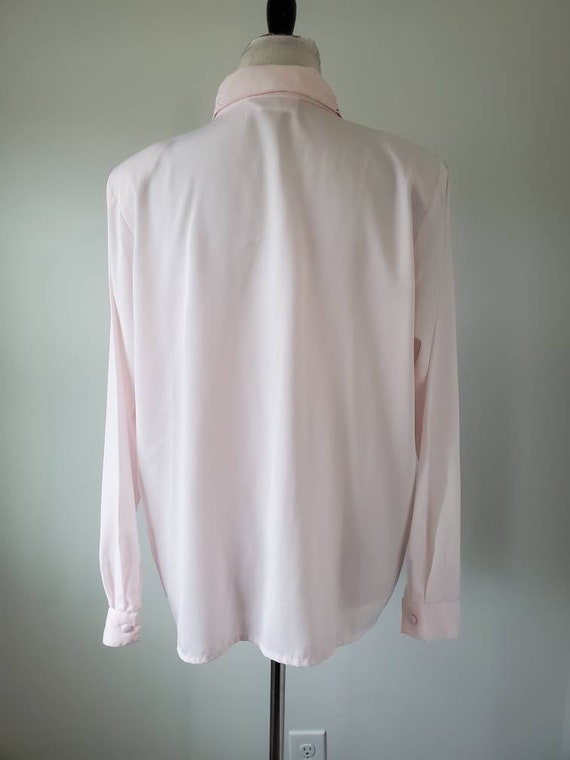 1980s blouse vintage 80s pink Yves St. Clair top - image 9