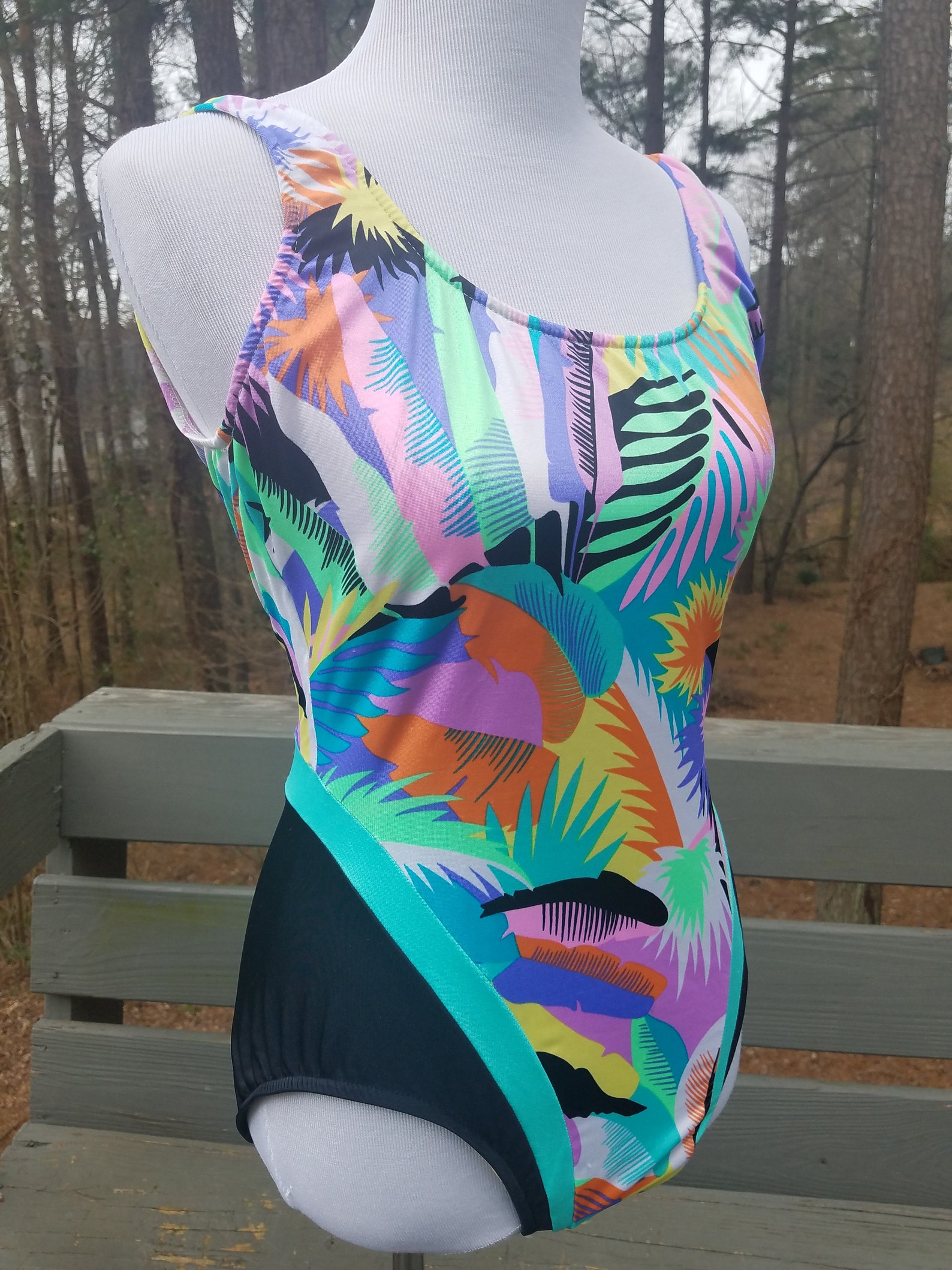 1980s Bathing Suit Vintage 80s Jcpenney Floral Swimsuit Etsy India