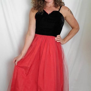 50s prom dress red tulle vintage 1950s formal