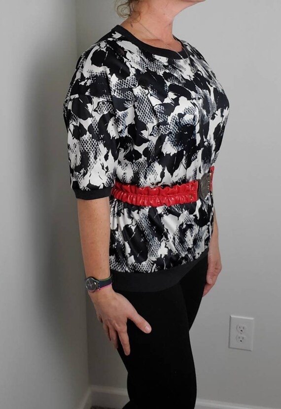 1980s blouse black and white vintage 80s ACT III … - image 9
