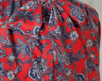 1980s bow tie blouse paisley Alfred Dunner top