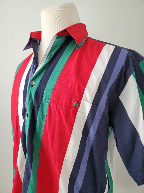 1990s shirt striped vintage 90s Alan Stuart oxford - image 8