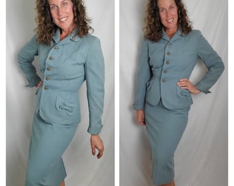 1940s suit blue vintage 40s pinup  outfit