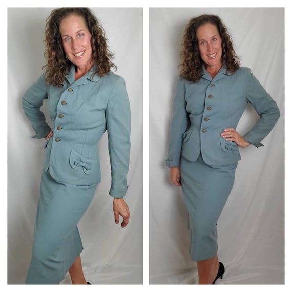 1940s suit blue vintage 40s pinup  outfit - image 1