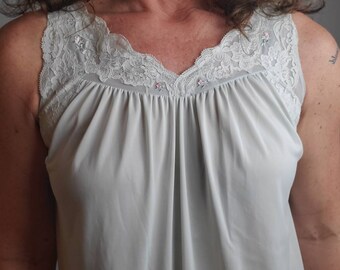 1970s nightgown blue vintage 70s Shadowline negligee